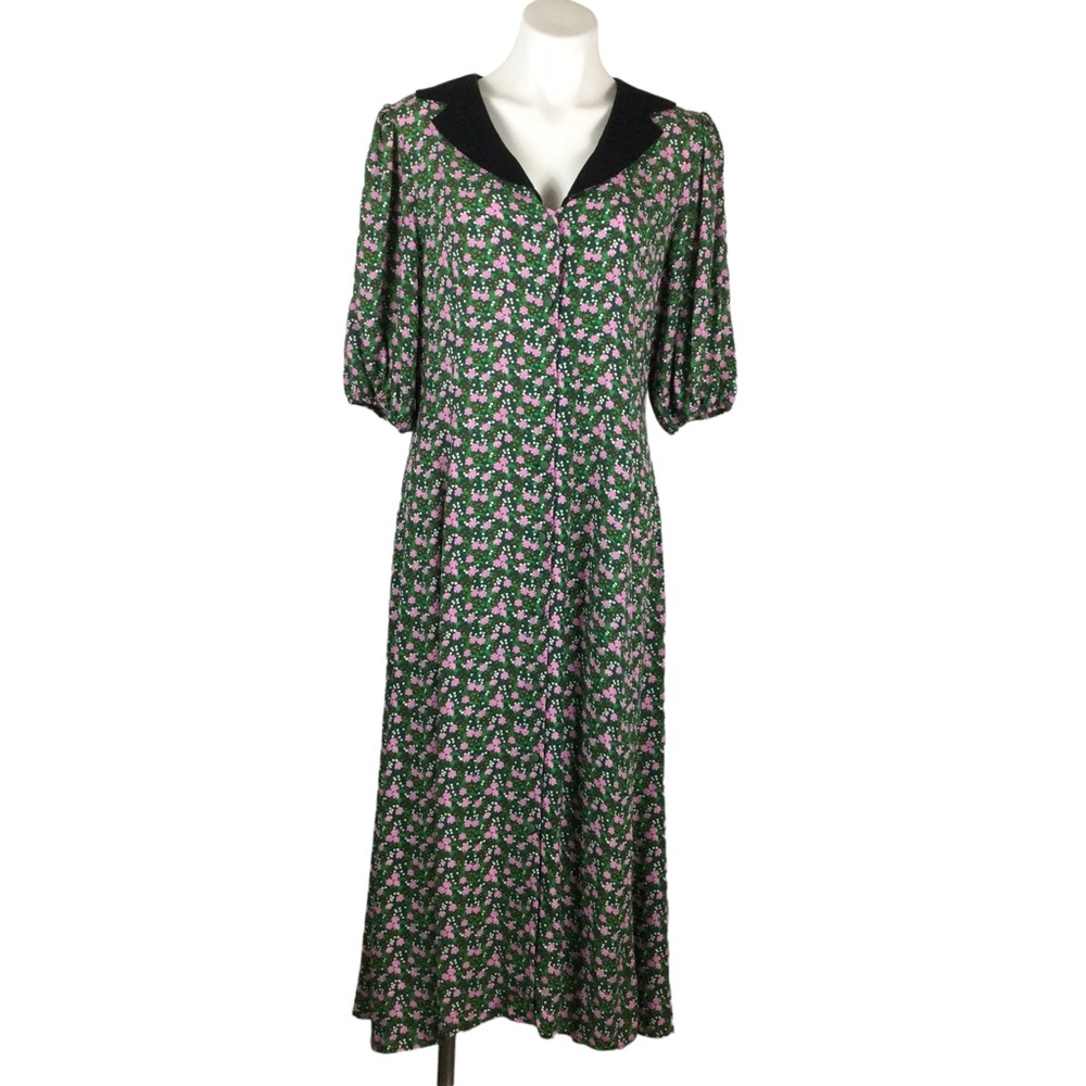 ASOS Cottage Core Collared Midi Tea Dress in Floral Print Nwot - Picture 4 of 14